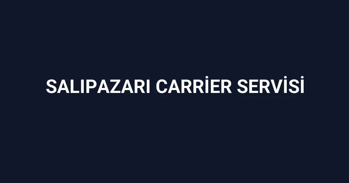 Salıpazarı Carrier Servisi